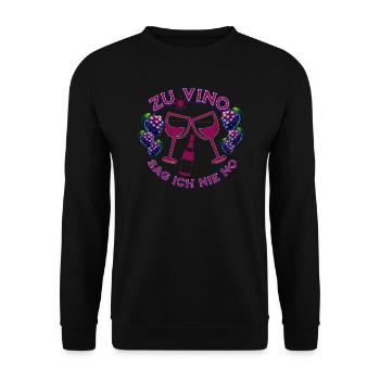 Vino nie no - Unisex Pullover - Schwarz - Vorne - Alina (178cm) & Michal (187cm)