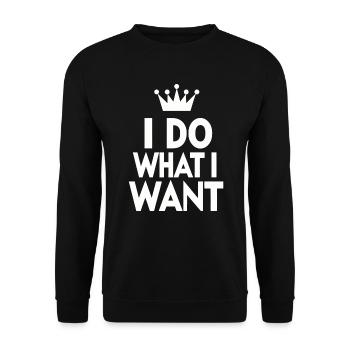 Attitude rebelle : « Je fais ce que je veux » Couronne - Sweat-shirt Unisexe - noir - Devant - Alina (178cm) & Michal (187cm)