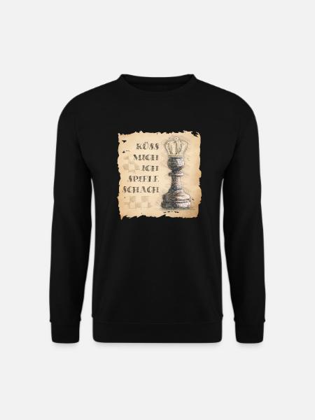 Küss mich, ich spiele Schach. Pawn King / Queen. - Unisex Pullover - Schwarz
