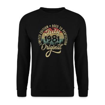 Geburtstag Juli 1981 juli 1981 July 1981 - Unisex Pullover - Schwarz - Vorne - Alina (178cm) & Michal (187cm)