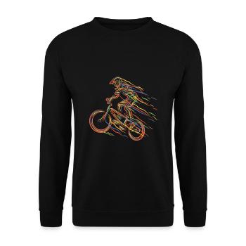 BMX Colorful Paint Graphic Biker Freestyle Racing - Sweat-shirt Unisexe - noir - Devant - Alina (178cm) & Michal (187cm)