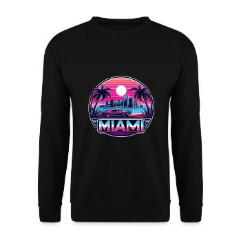 Miami Retro Wave des années 80 Design Vintage - Sweat-shirt Unisexe - noir - Devant - Alina (178cm) & Michal (187cm)