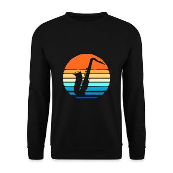 Saxophoniste saxophoniste - Sweat-shirt Unisexe - noir - Devant - Alina (178cm) & Michal (187cm)