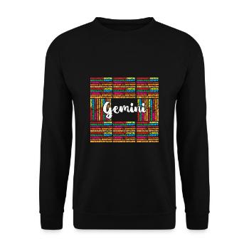 Signe du zodiaque Gémeaux - Sweat-shirt Unisexe - noir - Devant - Alina (178cm) & Michal (187cm)