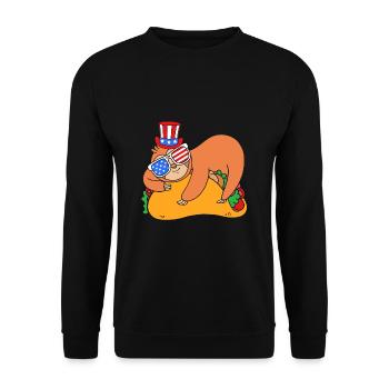 Sloth Laziness Lazy Morning Grouch Taco - Unisex Sweatshirt - black - Front - Alina (178cm) & Michal (187cm)