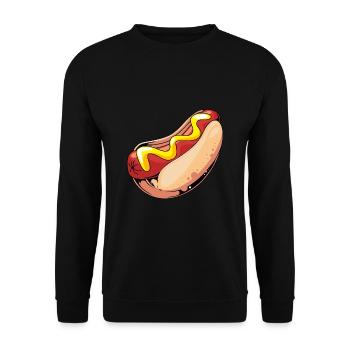 Hot Dog Snack - Unisex Sweatshirt - black - Front - Alina (178cm) & Michal (187cm)
