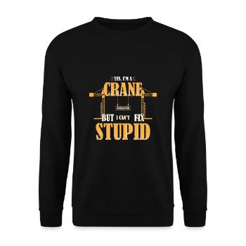 Crane operator crane - Unisex Sweatshirt - black - Front - Alina (178cm) & Michal (187cm)