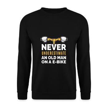 E-biker gift electric bike retiree retirement - Unisex Sweatshirt - black - Front - Alina (178cm) & Michal (187cm)