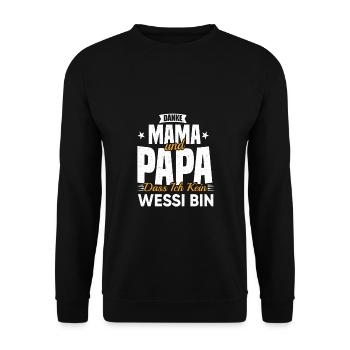 Funny East German Gift Funny Saying West Germany - Unisex Pullover - Schwarz - Vorne - Alina (178cm) & Michal (187cm)
