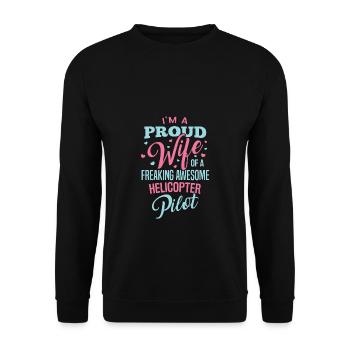 Hélicoptère Femme Cadeau Pilote d’hélicoptère Femmes Heli - Sweat-shirt Unisexe - noir - Devant - Alina (178cm) & Michal (187cm)