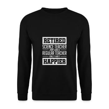 Retired Science Teacher Senior Scientist Biology - Unisex Pullover - Schwarz - Vorne - Alina (178cm) & Michal (187cm)