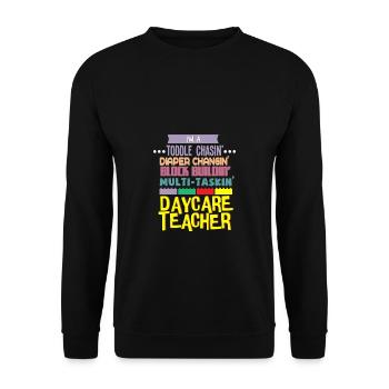 Daycare Teacher I'm A Toddle Diaper Child Care Work - Unisex Sweatshirt - black - Front - Alina (178cm) & Michal (187cm)