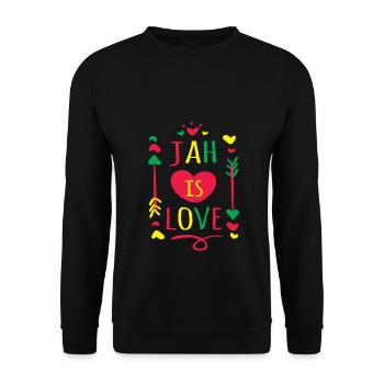 Jah is Love Gift pour la musique Rastafari & Reggae & - Sweat-shirt Unisexe - noir - Devant - Alina (178cm) & Michal (187cm)