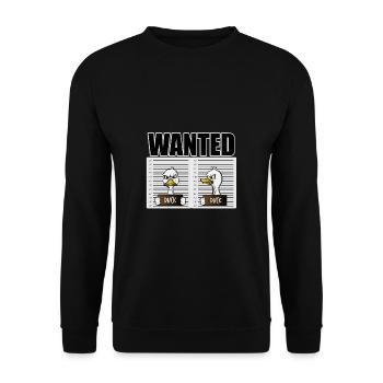 Duck Hunt Duck Wanted In Front Of A Prison Wall - Unisex Sweatshirt - black - Front - Alina (178cm) & Michal (187cm)