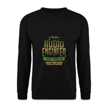 Ingénieur du son, je résous les problèmes Gift Audio - Sweat-shirt Unisexe - noir - Devant - Alina (178cm) & Michal (187cm)