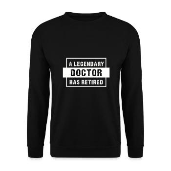 Arzt Ruhestand Geschenk. Pensionierter Arzt, medizinisch - Unisex Pullover - Schwarz - Vorne - Alina (178cm) & Michal (187cm)