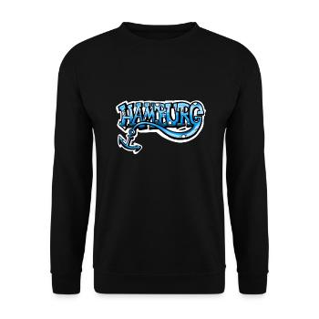 Hamborg Graffiti Bogstaver - Unisex sweater - sort - Foran - Alina (178cm) & Michal (187cm)