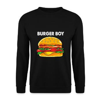 Cheeseburger Burger - Unisex Pullover - Schwarz - Vorne - Alina (178cm) & Michal (187cm)