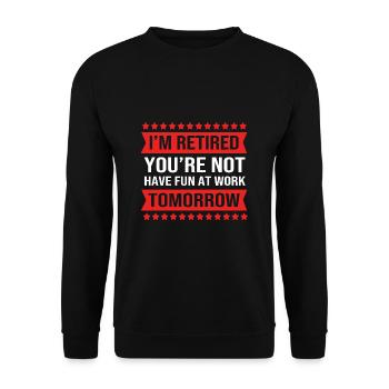 Retraité Retraité Retraité - Sweat-shirt Unisexe - noir - Devant - Alina (178cm) & Michal (187cm)