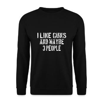 PRO GUN / 2ND AMENDMENT: I like guns - Unisex Sweatshirt - black - Front - Alina (178cm) & Michal (187cm)