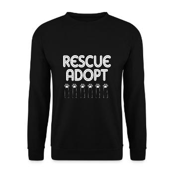 Katzenrettung Tierrechte Tierrettung Tierheim - Unisex Pullover - Schwarz - Vorne - Alina (178cm) & Michal (187cm)
