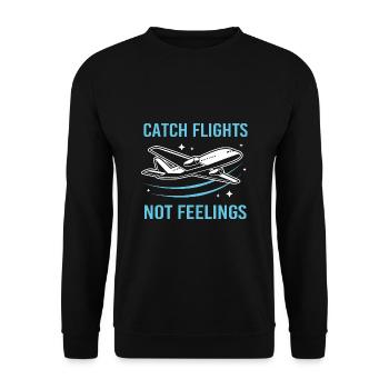Pilot Airplane - Unisex Sweatshirt - black - Front - Alina (178cm) & Michal (187cm)