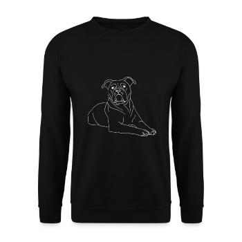 Old English Bulldog - Unisex Pullover - Schwarz - Vorne - Alina (178cm) & Michal (187cm)