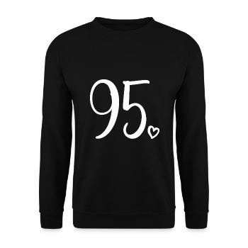 95th Birthday Women 95 Years Old Cute Number 95 - Unisex Sweatshirt - black - Front - Alina (178cm) & Michal (187cm)