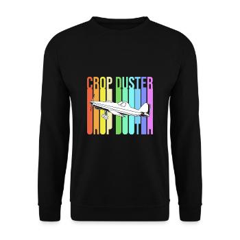 Crop Duster Airplane Pilot Gift - Unisex Sweatshirt - black - Front - Alina (178cm) & Michal (187cm)