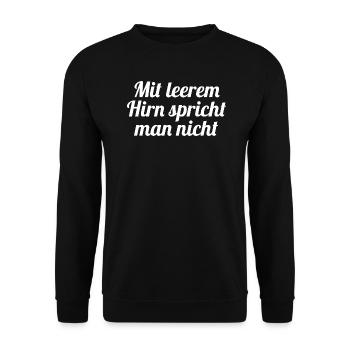 Mit leerem Hirn - Unisex Pullover - Schwarz - Vorne - Alina (178cm) & Michal (187cm)