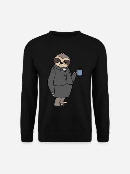 Faultier Frau Büro Kollegin Arbeitskollegin Chefin - Unisex Pullover - Schwarz
