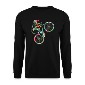 Mountain Bike Fahrrad Mädchen Mountainbike - Unisex Pullover - Schwarz - Vorne - Alina (178cm) & Michal (187cm)