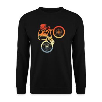 Mountain Bike Bike Cyclist Mountain Biking - Unisex Sweatshirt - black - Front - Alina (178cm) & Michal (187cm)