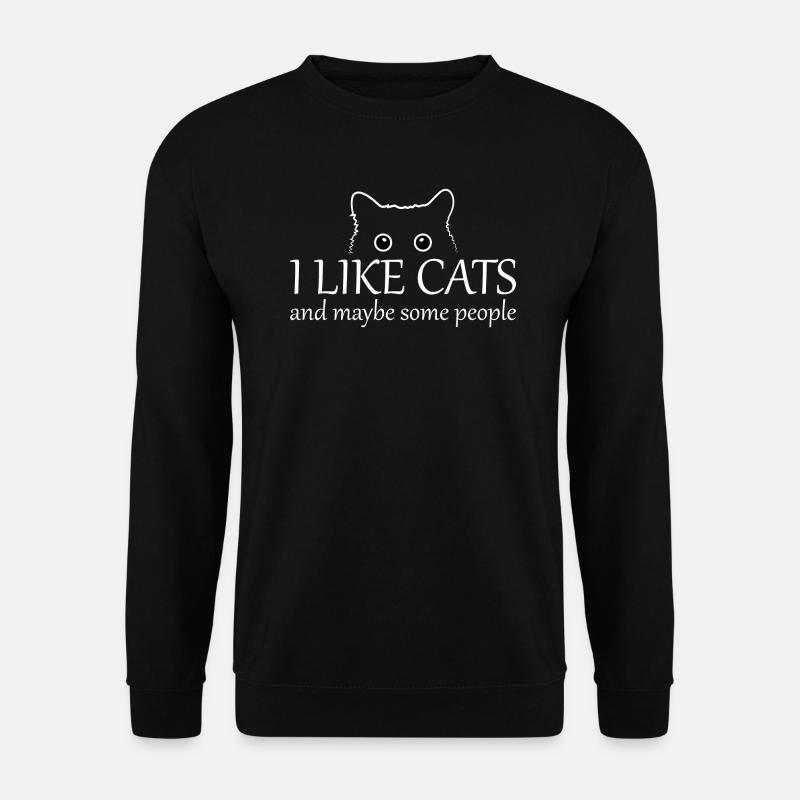 I like cats - Unisex Sweatshirt - black