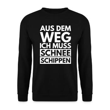 Schneeschippen - Unisex Pullover - Schwarz - Vorne - Alina (178cm) & Michal (187cm)