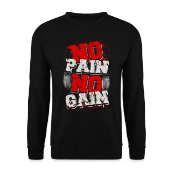 Bodybuilding Ohne Fleiß kein Gewinn - Unisex Pullover - Schwarz - Vorne - Alina (178cm) & Michal (187cm)