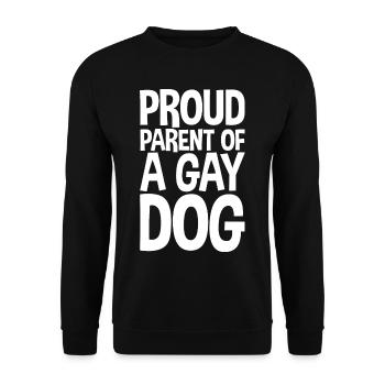Proud Parent Of A Gay Dog 2 - Unisex Pullover - Schwarz - Vorne - Alina (178cm) & Michal (187cm)