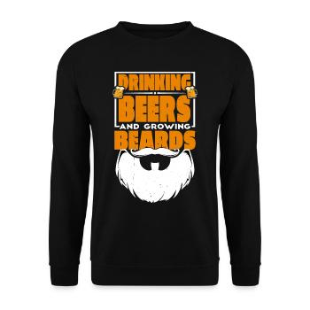 Bières à boire et barbe en croissance 3 - Sweat-shirt Unisexe - noir - Devant - Alina (178cm) & Michal (187cm)