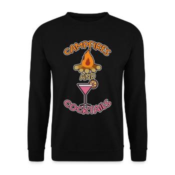 Campfire And Cocktails 2 - Unisex Sweatshirt - black - Front - Alina (178cm) & Michal (187cm)
