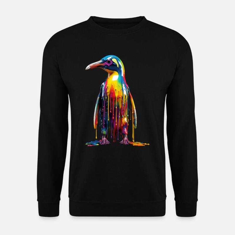 Rainbow Penguin - Unisex Pullover - Schwarz