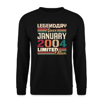 Birthday Gift Born in January 2004 - 2004 - Unisex Sweatshirt - black - Front - Alina (178cm) & Michal (187cm)