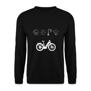 E bike wetter Jahreszeit Fahren ebike e-bike - Unisex Pullover - Schwarz - Vorne - Alina (178cm) & Michal (187cm)