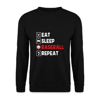 Baseball - Unisex Pullover - Schwarz - Vorne - Alina (178cm) & Michal (187cm)