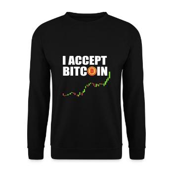 Bitcoin - Unisex Pullover - Schwarz - Vorne - Alina (178cm) & Michal (187cm)
