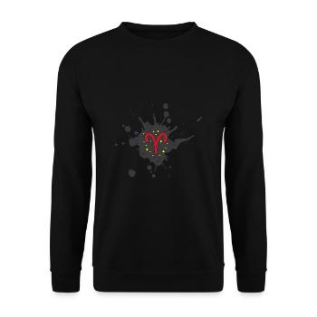 Sternzeichen Widder - Unisex Pullover - Schwarz - Vorne - Alina (178cm) & Michal (187cm)