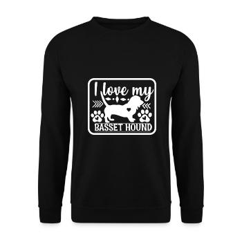 Basset Hound - Unisex Sweatshirt - black - Front - Alina (178cm) & Michal (187cm)