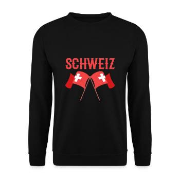Switzerland - Unisex Sweatshirt - black - Front - Alina (178cm) & Michal (187cm)