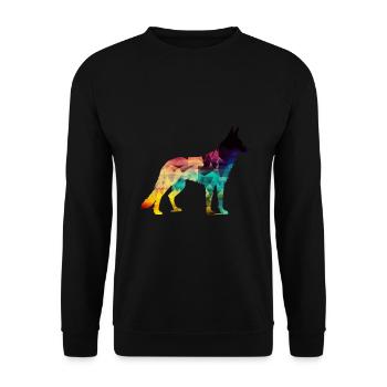 Beautiful dog - colorful dog - Unisex Sweatshirt - black - Front - Alina (178cm) & Michal (187cm)