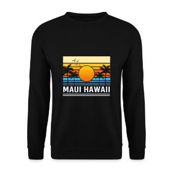 Maui Hawaii Hawaiian - Unisex Pullover - Schwarz - Vorne - Alina (178cm) & Michal (187cm)