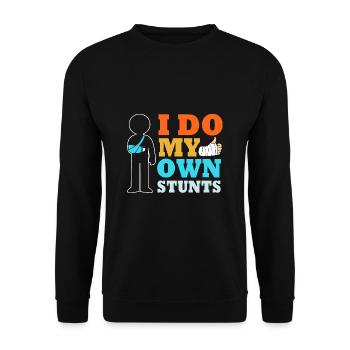 Gebrochener Arm Knochen Knochenbruch - Unisex Pullover - Schwarz - Vorne - Alina (178cm) & Michal (187cm)